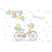 Glückwunschkarte "Gratulation!" Fahrrad...