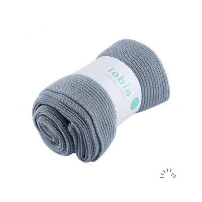 Baby-Strickdecke "Duna hellgrau Wolldecke", 100% Wolle (kbT) 90x90 cm²-