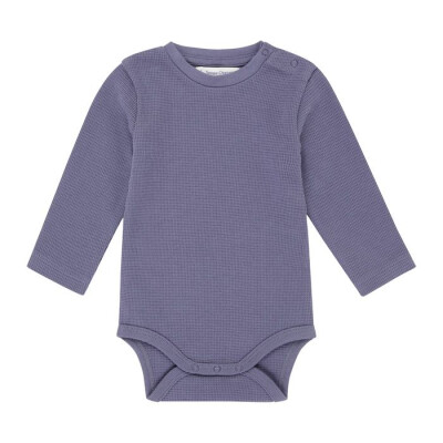 Body "Waffeljersey blaugrau" mit langem Arm, Baumwolle (kbA)
