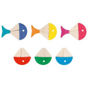 Legespiel Bausteinkasten "6 bunte Fische in...