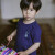 Baby-T-Shirt "navy mit Ananas", Slub, 100% Baumwolle (kbA)
