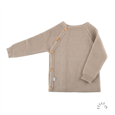 BabyWickelpulli "beiges iobio-Schlüttli", gestrickt, 100% Schurwolle (kbT)