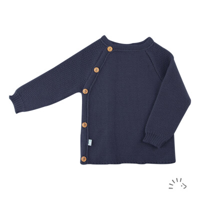 BabyWickelpulli "dunkelblaues (marine) iobio-Schlüttli", gestrickt, 100% Schurwolle (kbT)