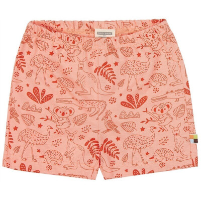 Shorts "Koalas + Känguruhs auf peach" kurze Hose, 100% Baumwolle (kbA)