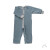 (Schlaf-) Overall "steinblau-meliert", mit Umschlägen an den Beinen, Fleece, 100% Baumwolle (kbA),  Größe
