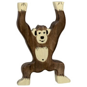 Holzfigur "Schimpanse, stehend", Holztiger...
