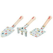 Set "Gartengeräte bedruckt, 3 Teile, u.a. Harke...