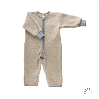 (Schlaf-) Overall "sandbeige-meliert", 100% Baumwolle (kbA),  Größe