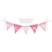 Buchstabenwimpelkette "rosa, mit 10 Wimpeln" -...