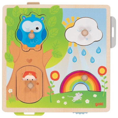 "Hintergrundbildpuzzle - Baum und Wetter", Holzpuzzle, 4-teilig