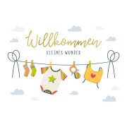 Grußkarte "Willkommen kleines Wunder" mit...
