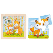 Einlegepuzzle "4-teilig - Tierkind - Lieferumfang:...