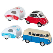Volkswagen Microbus ODER BMW Isetta mit Wohnwagen, L=...