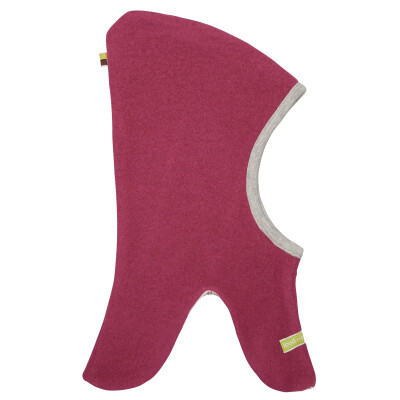 Schlupf-Wendemütze "rouge mit Eulen innen", außen Schurwollfleece