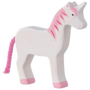 Holzfigur "Einhorn mit rosa Mähne",...