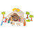 Bauernhof montiert = Puppenhaus = Krippe = Stall, Holztiger, inkl. Weihnachtsstern, Massivholz