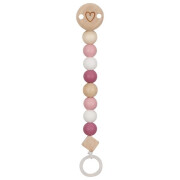 Schnullerkette "Herz - mit weiß + pink, mit...