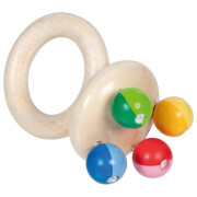 Greifling Rassel "Regenbogen mit 4 Kugeln", Holz