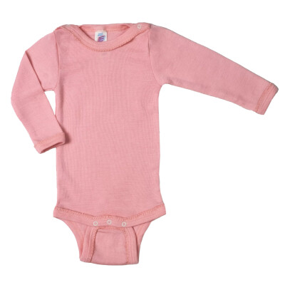 Body "pastellpink - mit Druckknöpfen auf der Schulter", 70% Wolle (kbT)/30% Seide