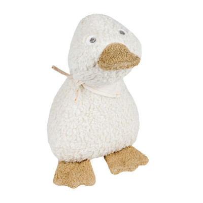Kuschelente "Efies Ente naturweiß/beige", groß mit Halstuch