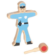 Verkehrszeichen mit Polizist und Ampeln
