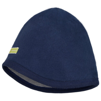 Wendemütze "ultramarin", außen aus Baumwoll-Fleece, 100% Baumwolle (kbA)