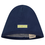 Wendemütze "ultramarin", außen aus Baumwoll-Fleece, 100% Baumwolle (kbA)