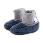 Wollfleece-Baby-Schuh "jeans-melange mit hohen...