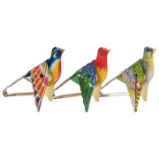 1 zwitzschernder Paradiesvogel aus Metall - Blech