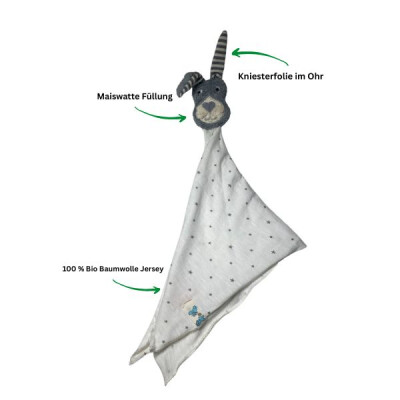 Schnuffeltuch mit "Hase grau"