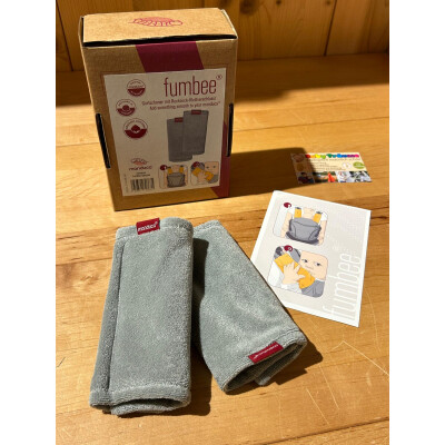 manduca FumBee Gurtschoner - lightgrey -  für manduca u.a., sowie viele Autositzgurte, 100% Baumwolle (kbA)