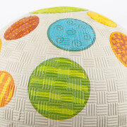Ball beige mit bunten Patches, klein, Kautschuk