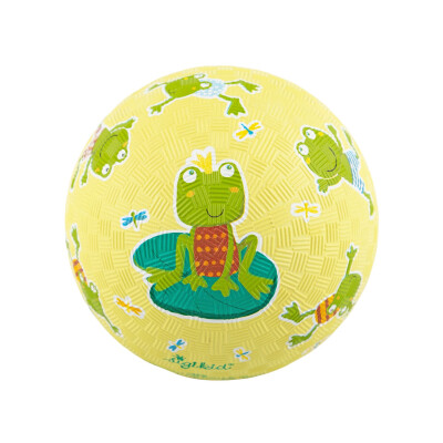 Ball limonengelb mit Frosch, klein, Kautschuk