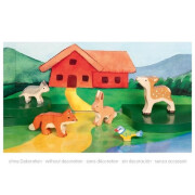 Waldtiere-Set, 5 Holztiger Holzfiguren