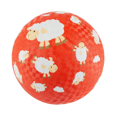 Ball "Schaf auf rot", groß, 17cm, Kautschuk
