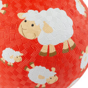 Ball "Schaf auf rot", groß, 17cm, Kautschuk