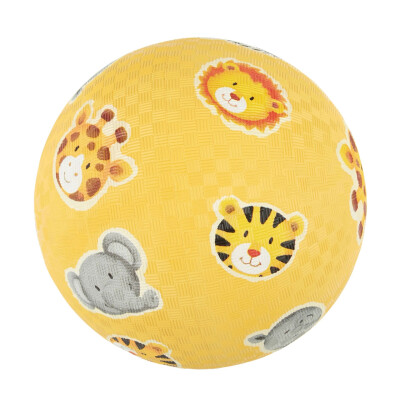Ball "Zootiere auf gelb", groß, 17cm, Kautschuk