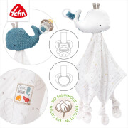 Schnuffeltuch "Wal", blau + natur