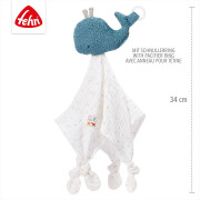 Schnuffeltuch "Wal", blau + natur