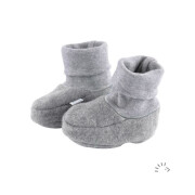 Baumwollfleece-Baby-Schuh "grau - meliert mit hohen...