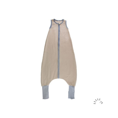 SommerSchlafSack"beige +24°C Musselin-Pinguin - mit Füßen"+ Umschlägen, Größe