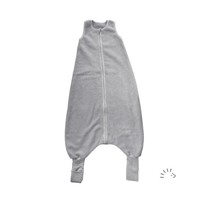 SchlafSack"grau-meliert Pinguin - mit Füßen"+ Umschlägen, Größe