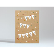 Postkarte "Girlande Kraftkarton - HIP HIP...
