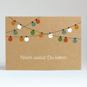 Postkarte "Hoch sollst Du leben - Girlande mit...