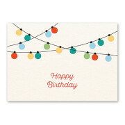 Postkarte „Happy Birthday “ - Girlande mit...
