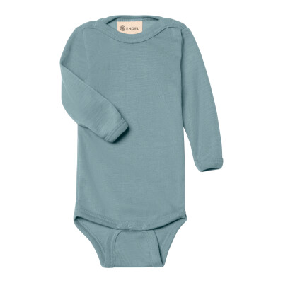 Body "bergblau (Engel) - Wolle/Seide mit Druckknöpfen auf der Schulter"