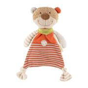 Schnuffeltuch Bio "Bär beige"+ orange Green