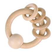 Greifling "mit 4 Ringen", Holz, ungefärbt