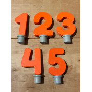 Steckfigur Holzzahl "orangene Zahl",...