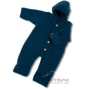 Kapuzenoverall, Fleece, Wolle (kbT), ocean, Größe 86/92